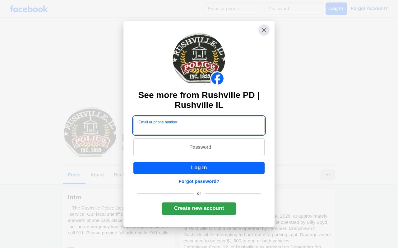 Rushville Police official social account source page