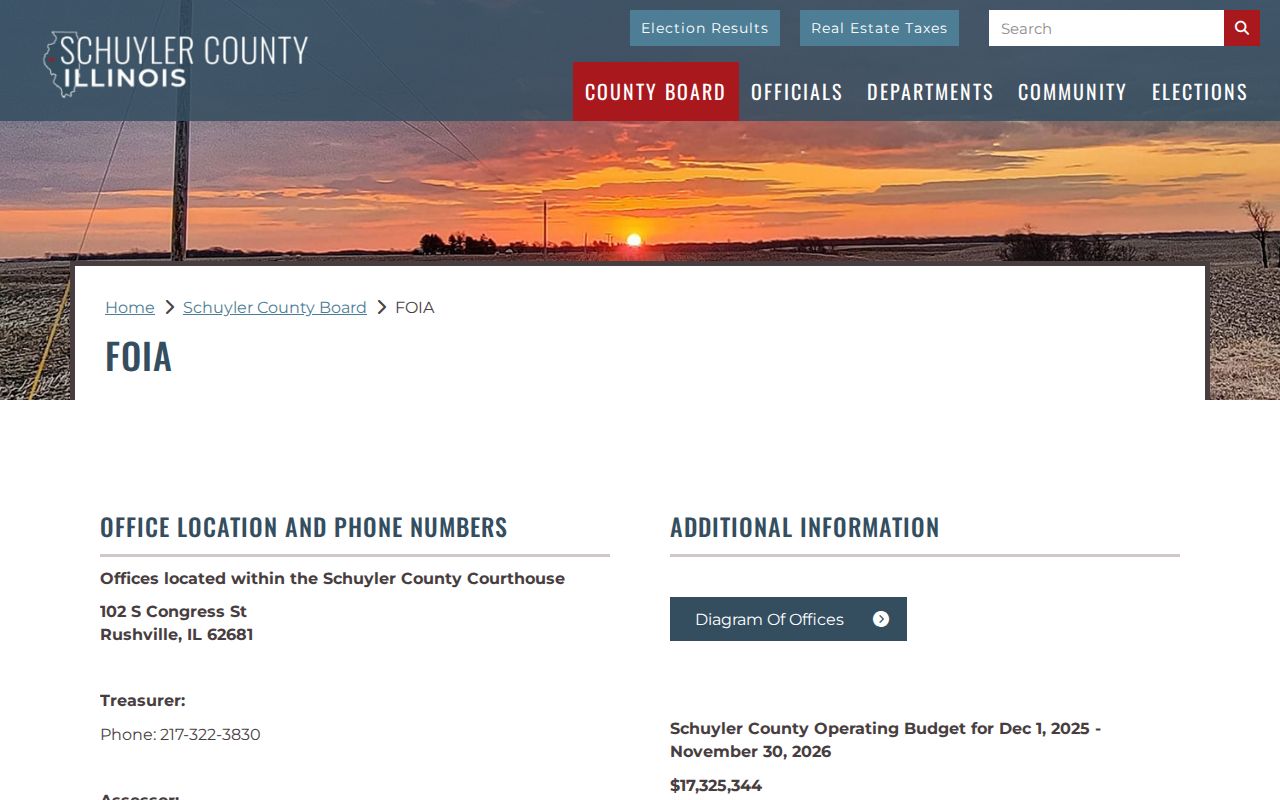 Schuyler County official FOIA contacts and records request routing